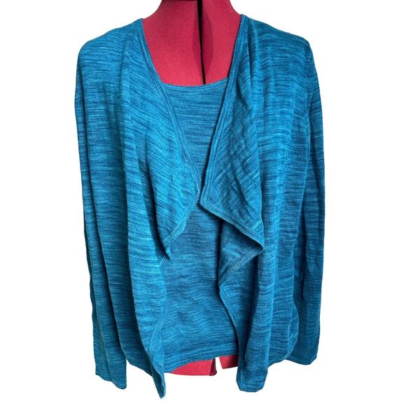 Jones New York Women’s Size Medium 100% Cashmere Sell‎ Cardigan Sweater Blue - Picture 1 of 7